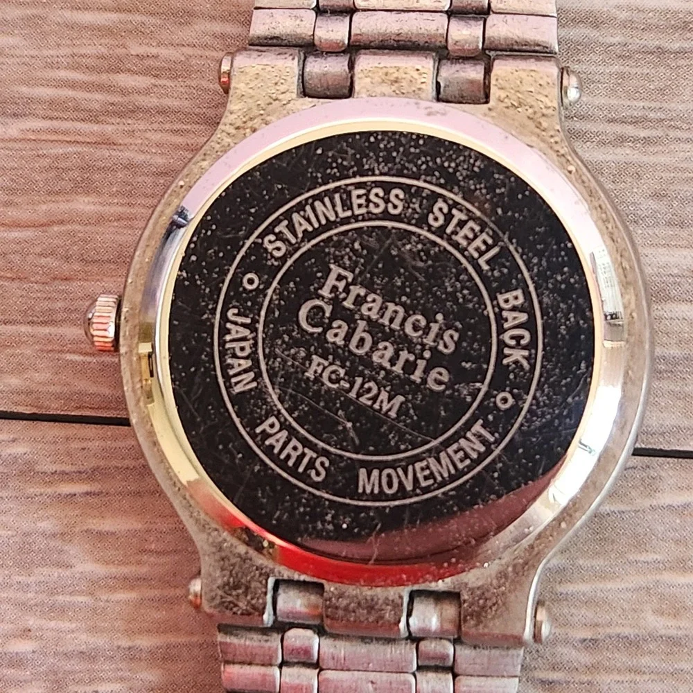 Francis Cabarie Womens Quartz Round Wrist Watch Steel‎ Band New Battery Working